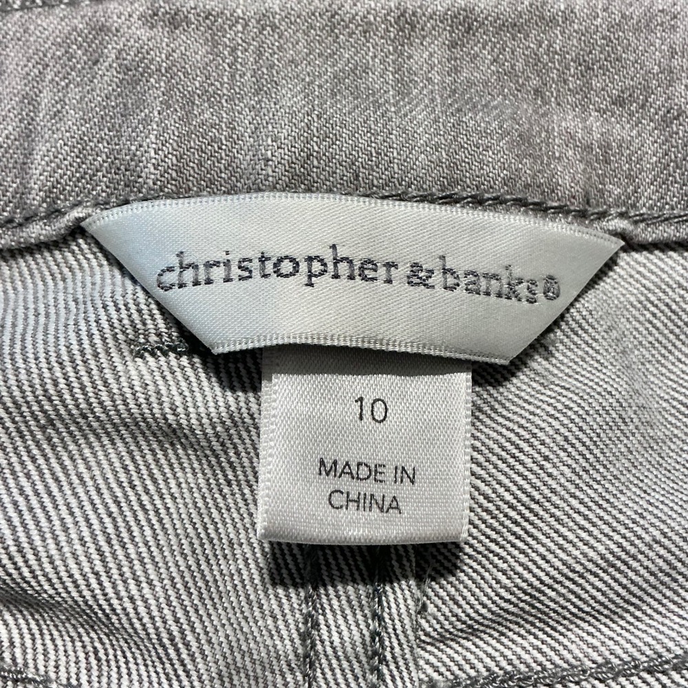 NEW Christopher & Banks Gray Denim Skimmer Capri Jeans Women's Size 10 Stretch - Picture 4 of 11